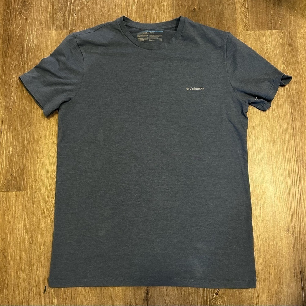 Columbia Steal Blue Men’s Short Sleeve Tee Everyday Classic Crew Neck